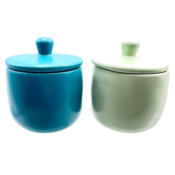 Rae Dunn Artisan Collection Fudge Caramel Lidded Ice Cream Sundae Topping Dishes - Picture 3 of 9